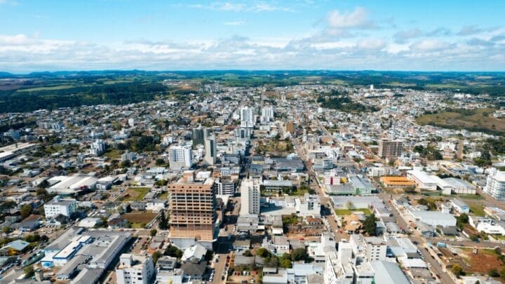 vista aérea da cidade de Campos Novos