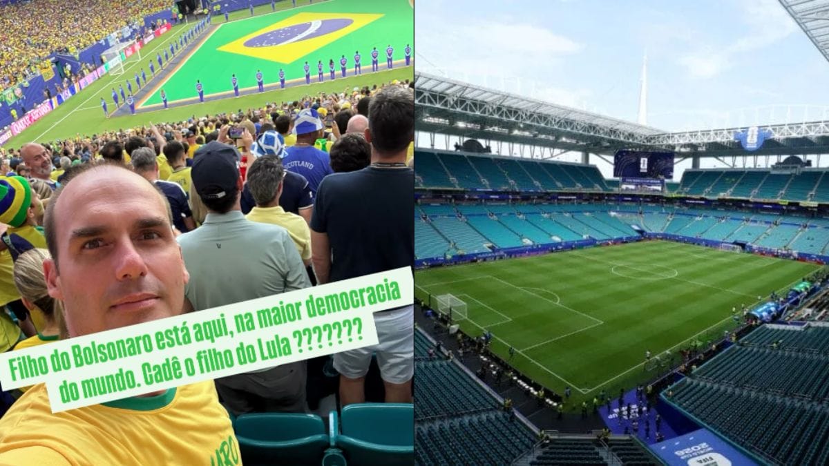 Condenado pelo STF, Eduardo Bolsonaro posta foto no jogo do Brasil em Miami (2)