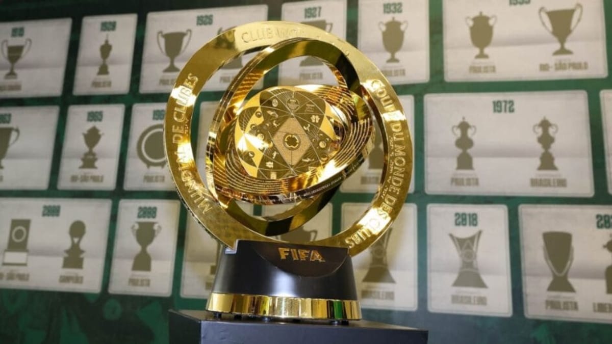 Trofeú da Copa do Mundo de Clubes 2025 (Foto: Cesar Greco, Palmeiras)
