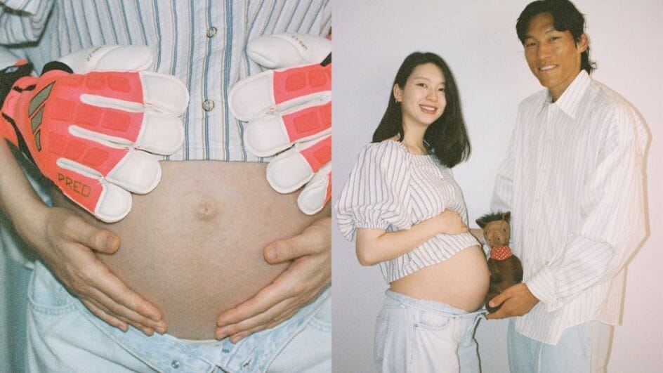 Goleiro participou de ensaio com a esposa grávida antes da Copa (Foto: Redes sociais, Reprodução)