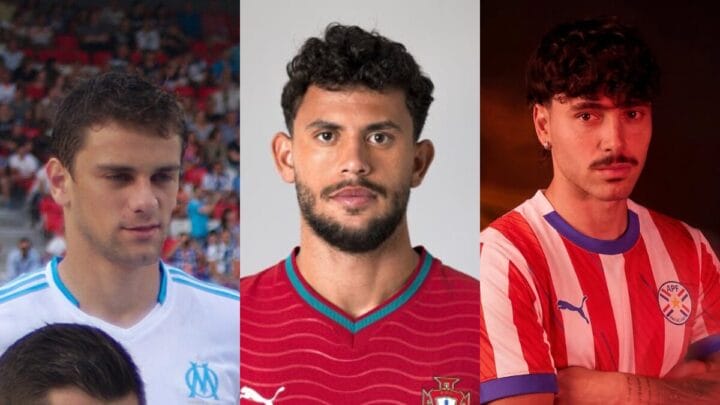 Três jogadores nascidos no Brasil disputarão a Copa do Mundo 2026 por outros países (Foto: Clément Bucco-Lechat, Wikimedia Commons | Portugal, Divulgação | Paraguai, Divulgação)