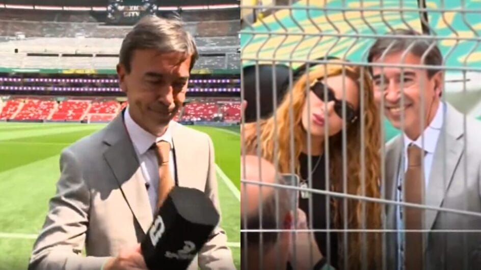 Jornalista interrompe transmissão ao vivo para tirar foto com Shakira antes da abertura da Copa