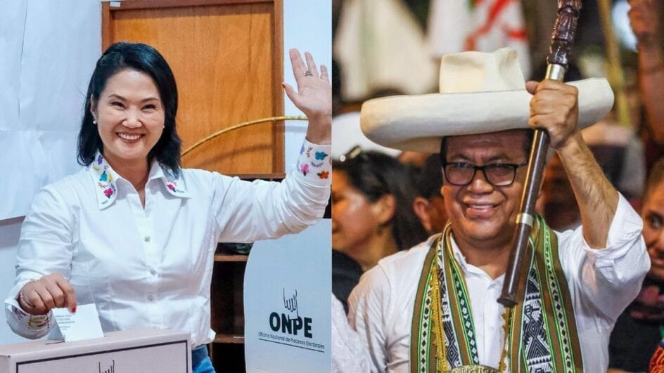 Keiko Jujimori, direitista, disputa as eleições do Peu contra o candidato de esqueda, Roberto Sánchez (Foto: Reprodução, Facebook)