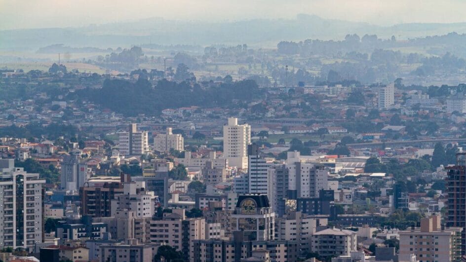 vista aérea da cidade de Lages