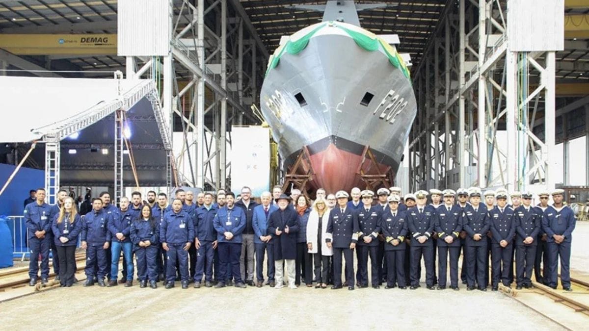 Marinha do Brasil lan&ccedil;a Fragata &ldquo;Cunha Moreira&rdquo; em Itaja&iacute; (Foto: Divulga&ccedil;&atilde;o, Marinha do Brasil)