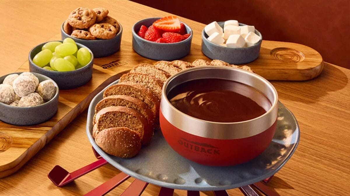 Fondue doce de chocolate meio amargo do Outback
