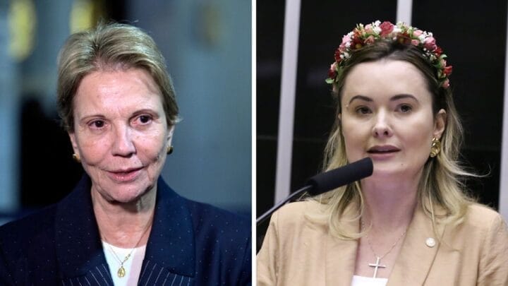 Senadora Tereza Cristina (à esq.) e deputada catarinense Júlia Zanatta (à dir.) são nomes cotados para ser candidata a vice-presidente de Flávio Bolsonaro nas Eleições 2026 (Fotos: Carlos Moura, Agência Senado / Kayo Guimarães, Câmara dos Deputados)