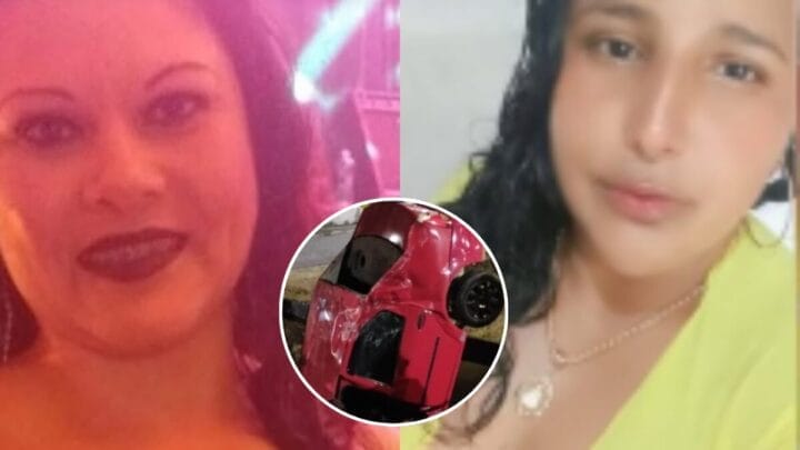 Luciana e Eliane eram amigas e estavam no carro (Foto: Redes sociais, Reprodução; CBMSC, Divulgação)