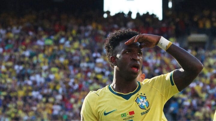 Vini Jr fez o primeiro gol do Brasil na Copa do Mundo (Foto: REUTERS)