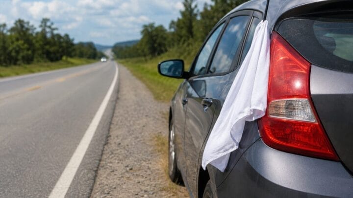 Pano branco na janela ou antena do carro tem significado que muitos desconhecem