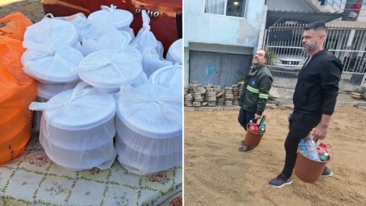 Casan distribui comida e itens de limpeza após alagamento por erro mecânico em SC