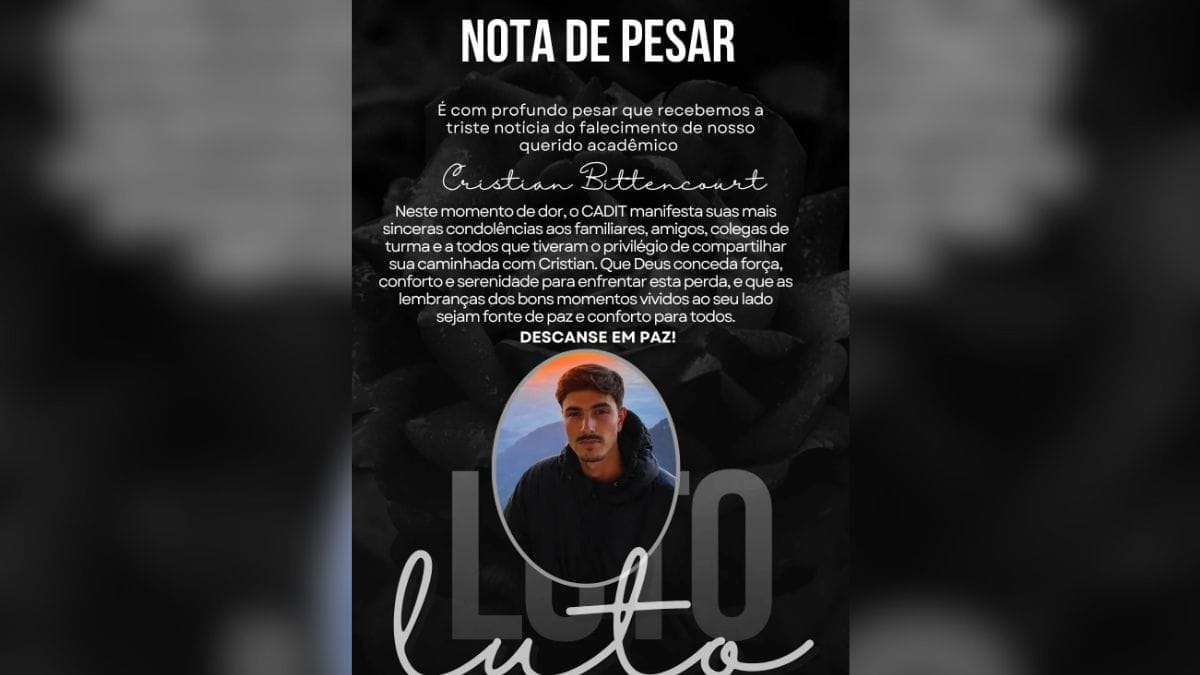 Universidade Unisul lamentou a morte de Cristian Bittencourt 