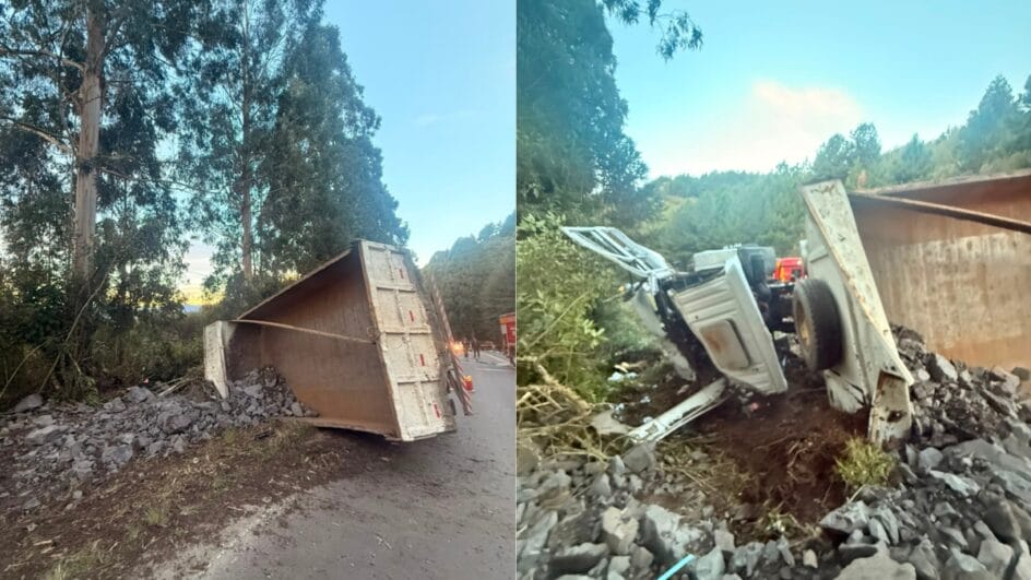 Acidente foi atribuído a uma falha mecânica nos freios, segundo a PMRv (Foto: Divulgação, CBMSC/PMRv)