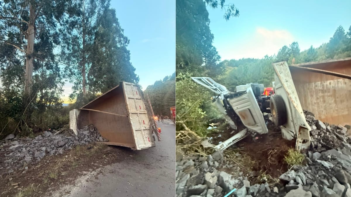 Acidente foi atribuído a uma falha mecânica nos freios, segundo a PMRv (Foto: Divulgação, CBMSC/PMRv)