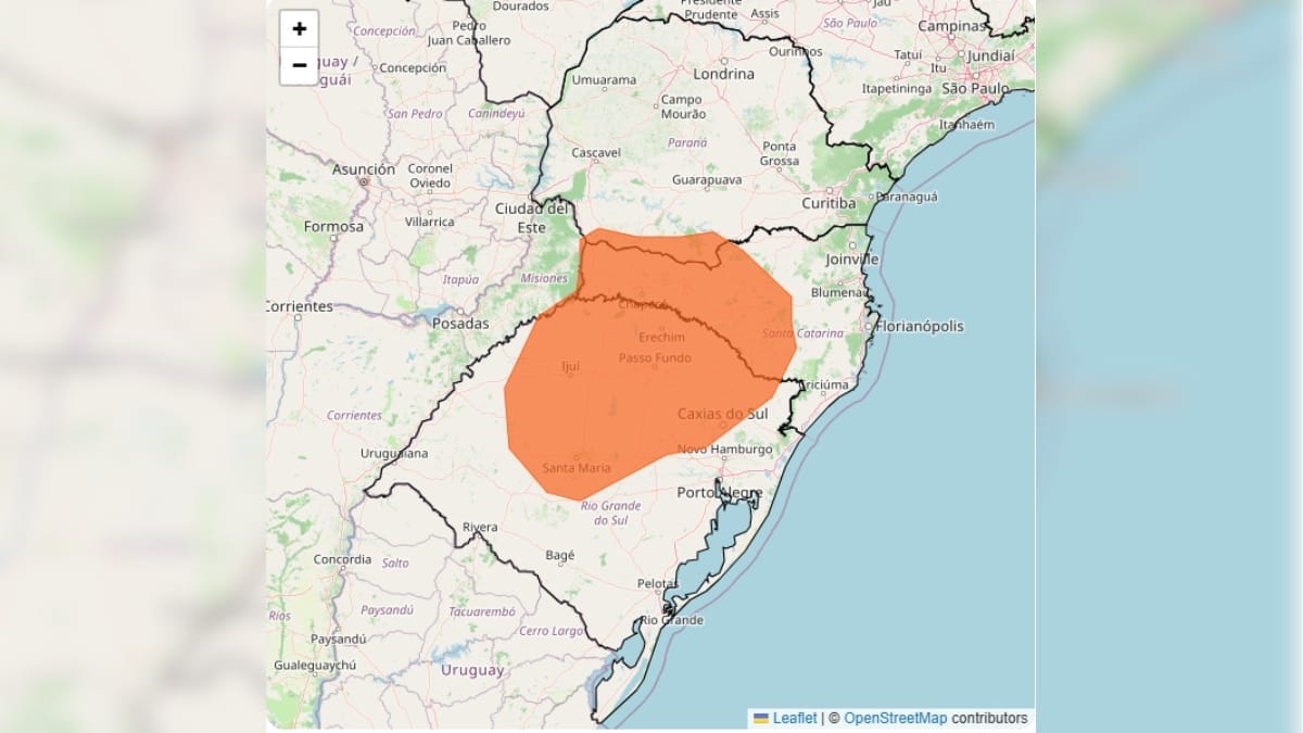Alerta do INMET para geadas no Sul do Brasil (Foto: Divulgação, Inmet)