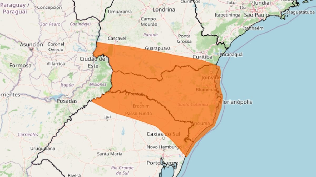 Áreas de risco segundo o Inmet (Foto: Divulgação, Inmet)