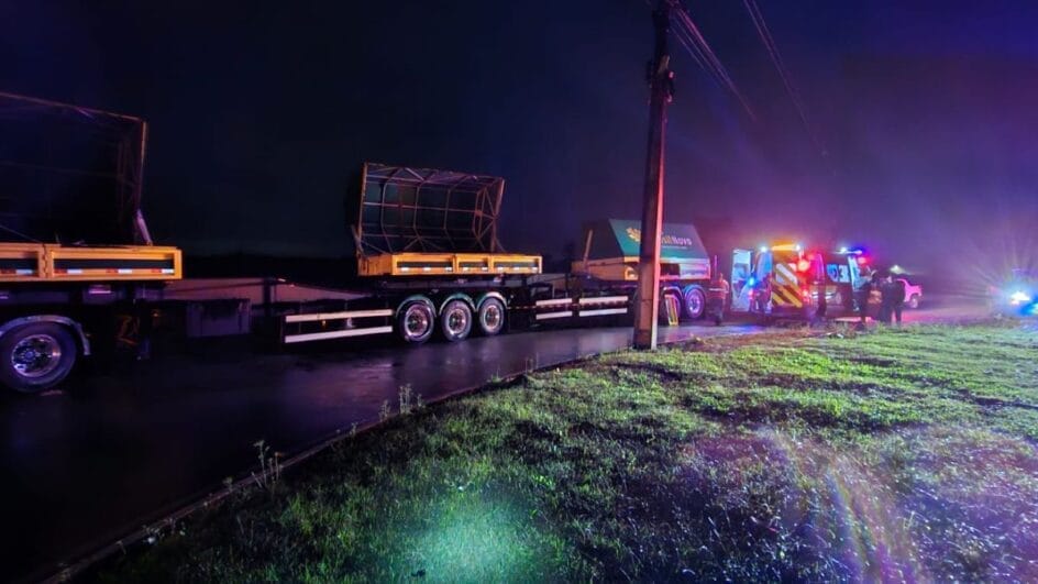 Caminhão parado revela homem esmagado às margens da BR-280