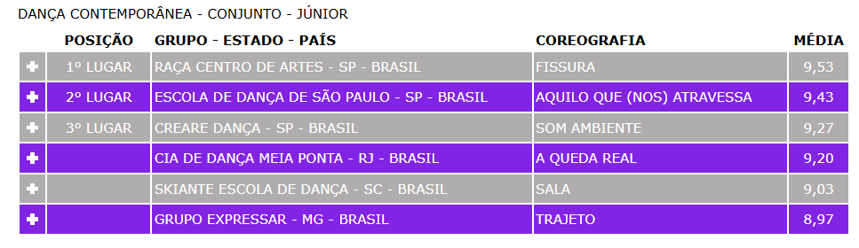 Veja o ranking completo da noite (Foto: Divulgação, Festival de Dança)
