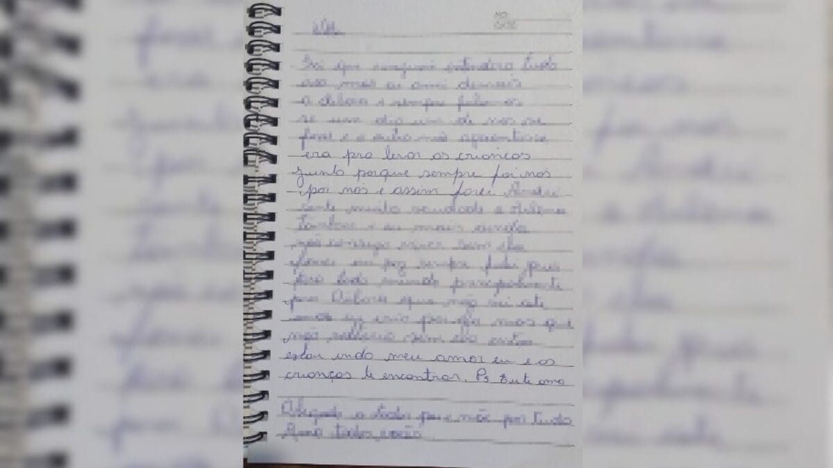 Carta revela que pai que matou esposa pretendia assassinar os filhos de 2 e 8 anos em SC