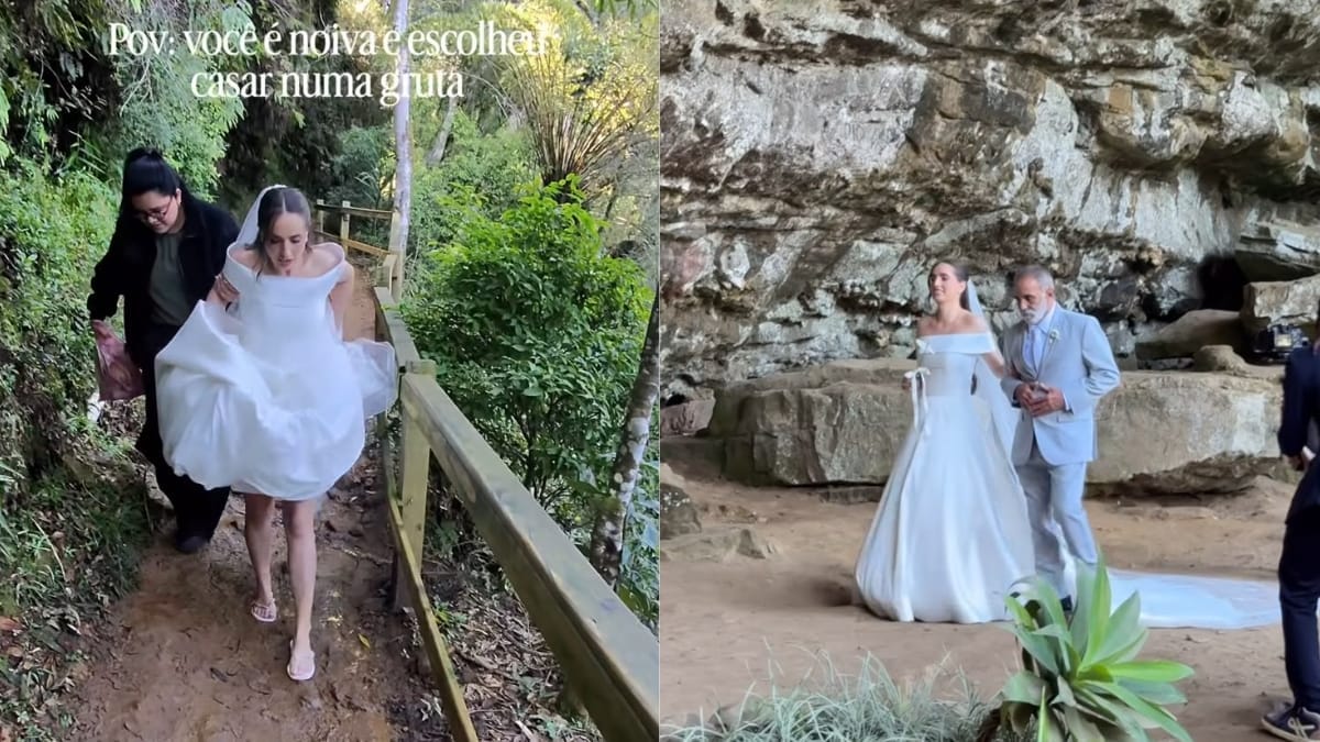 Casamento foi realizado Gruta do Poço Certo, em Alfredo Wagner (Foto Portal de Turismo de Alfredo Wagner, Divulgação)