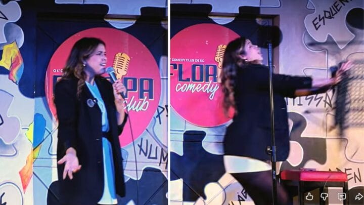 Comediante é alvo de ofensas e cadeirada durante apresentação em Florianópolis; VÍDEO