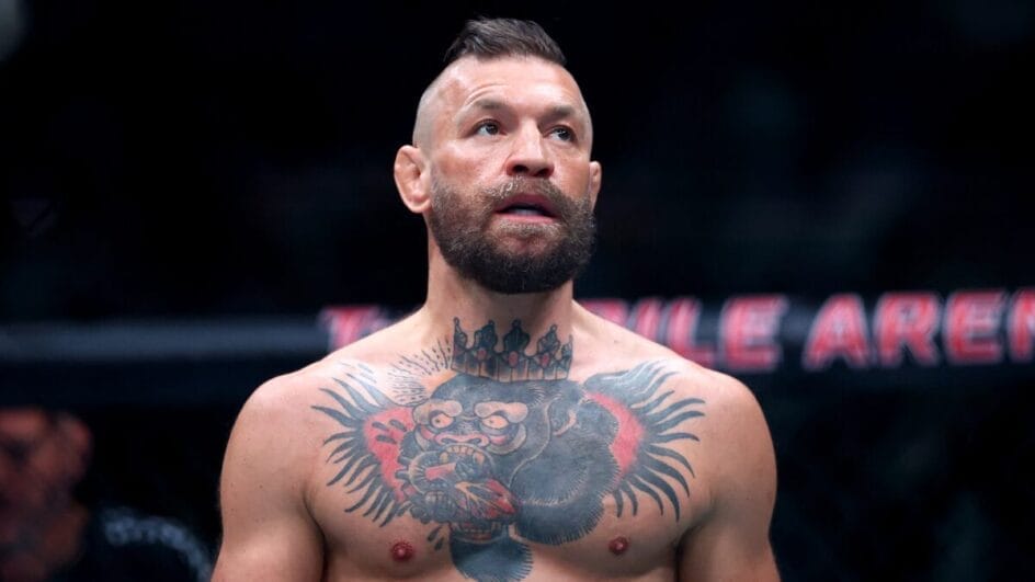 Conor McGregor perdeu por nocaute técnico em seu retorno ao UFC (Foto: Mark J. Rebilas/IMAGN IMAGES via Reuters Connect)