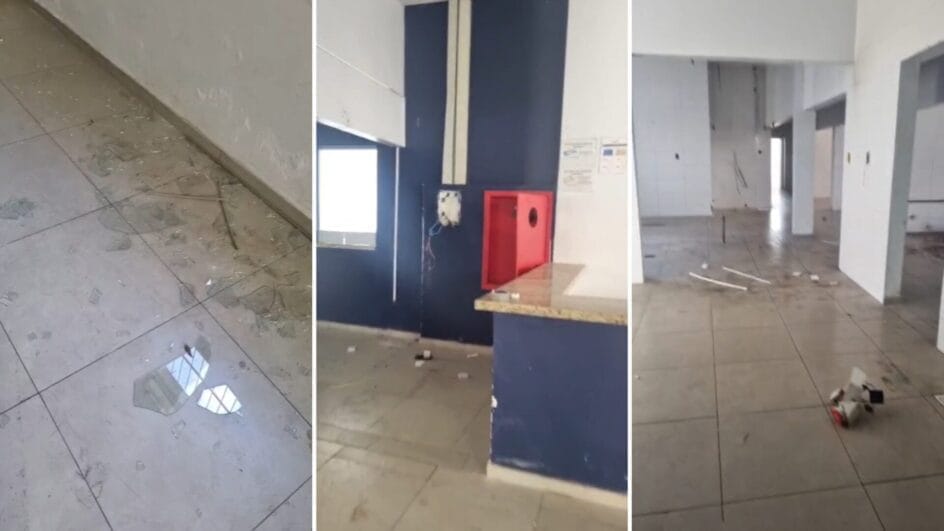 Fios de luz e janelas quebradas imagens mostram antigo Restaurante Popular de Florianópolis sendo alvo de saques