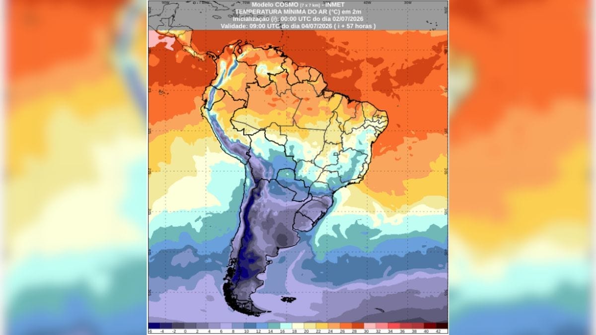 Frio em SC e no RS
