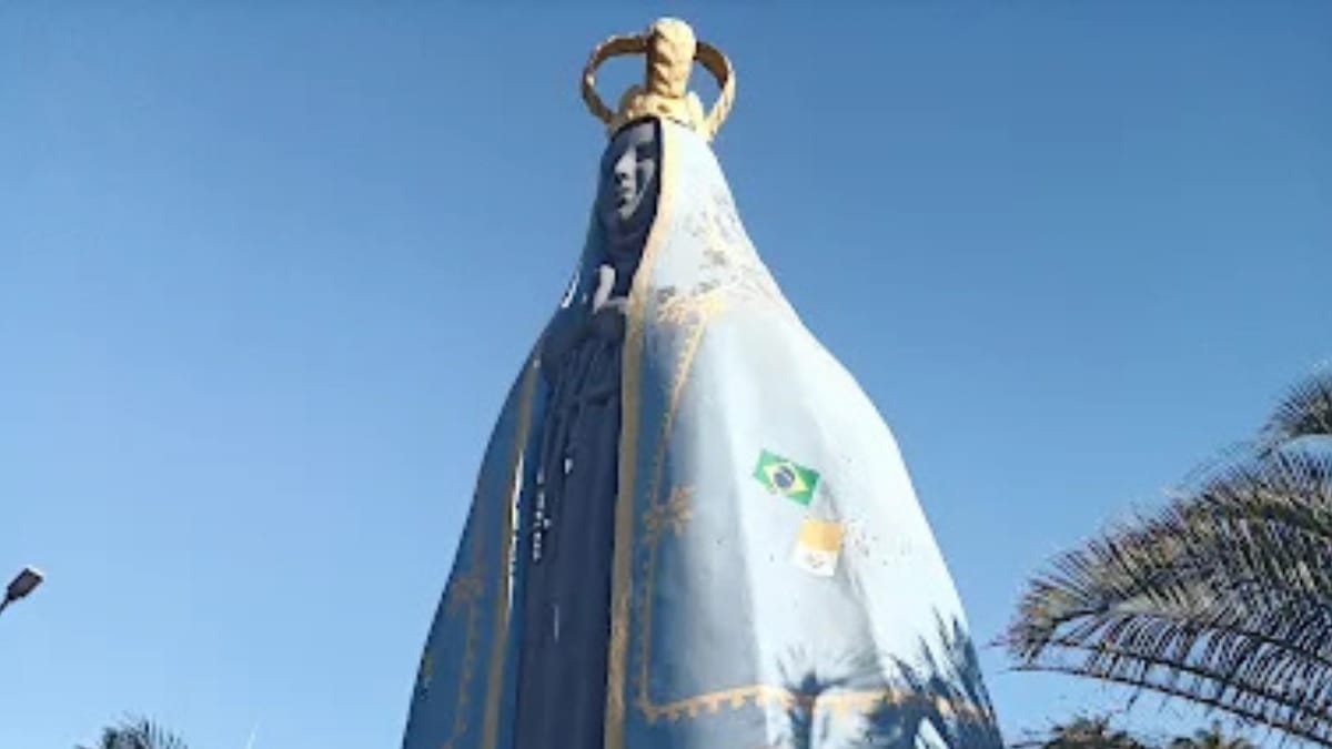 Imagem de Nossa Senhora Aparecida em Nerópolis (Foto Divulgação, Redes Sociais)