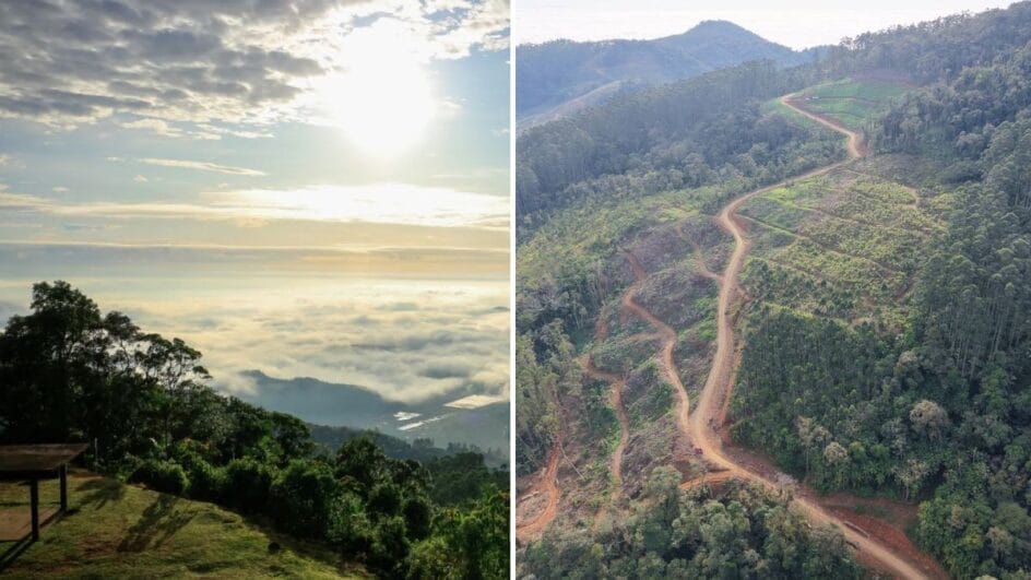 Estrada dá acesso ao Morro do Santo Anjo