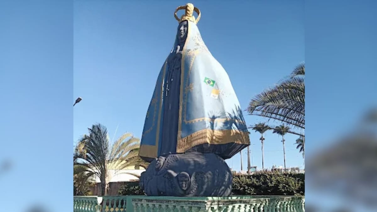 Monumento de Nossa Senhora Aparecida em Nerópolis (Foto Divulgação, Redes Sociais)
