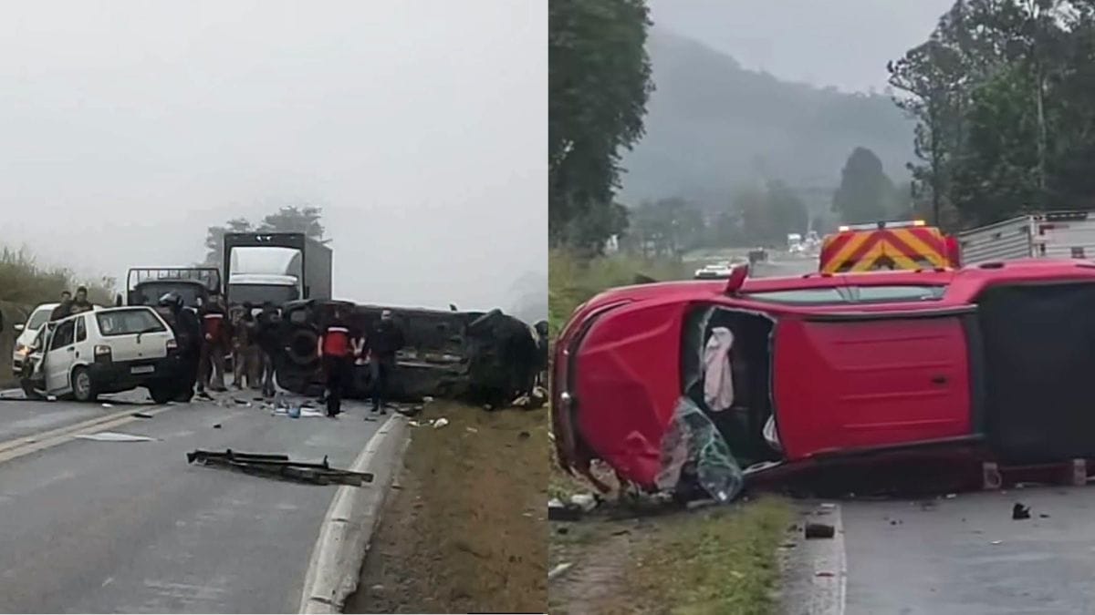 Motorista morre após colisão entre Fiat Uno e Fiat Toro em Corupá (Foto: Reprodução, Campo Alegre Notícias)