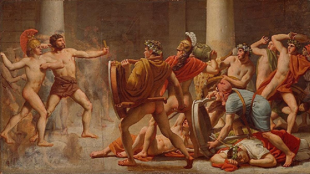 Odisseu enfrenta os pretendentes de Penélope após retornar a Ítaca (Foto: Christoffer Wilhelm Eckersberg / Wikimedia Commons)