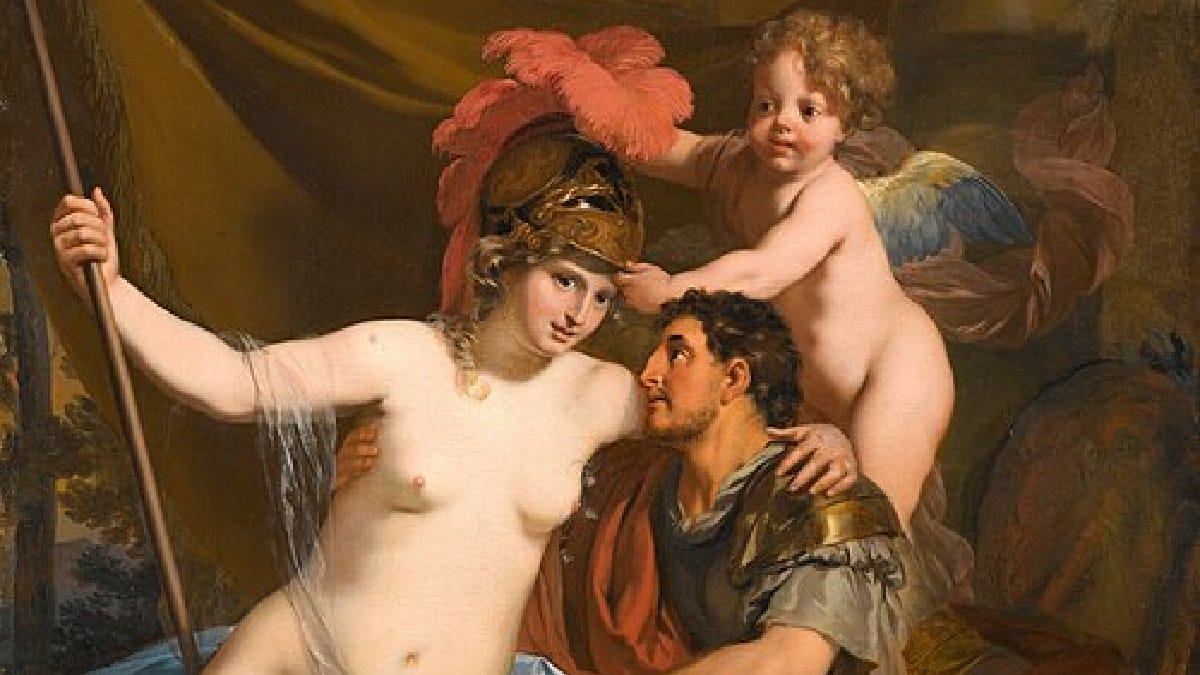Odisseu e Calipso aparecem em pintura de Gérard de Lairesse sobre o episódio de Ogígia (Foto: Gérard de Lairesse / Wikimedia Commons)