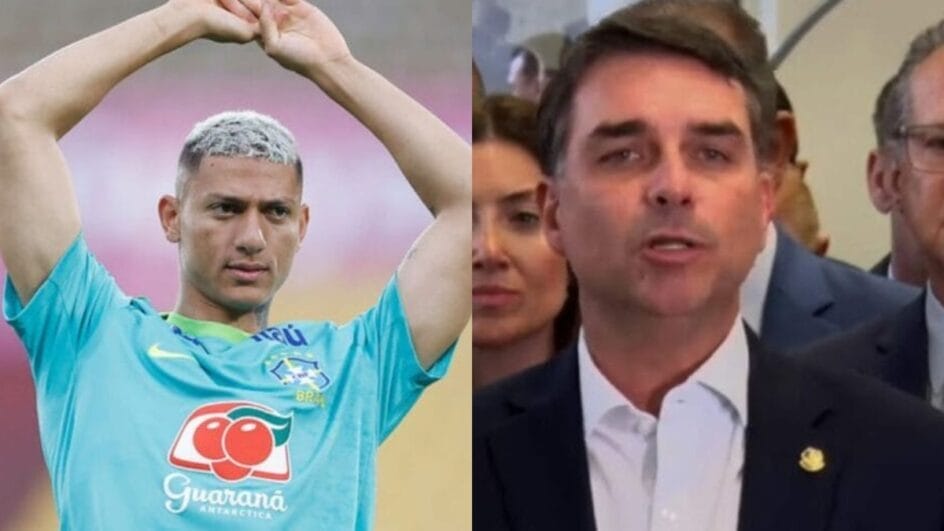 Richarlison e Flávio Bolsonaro disputam uma mansão no Rio de Janeiro (Foto YouTubeRedes Sociais, Reprodução)