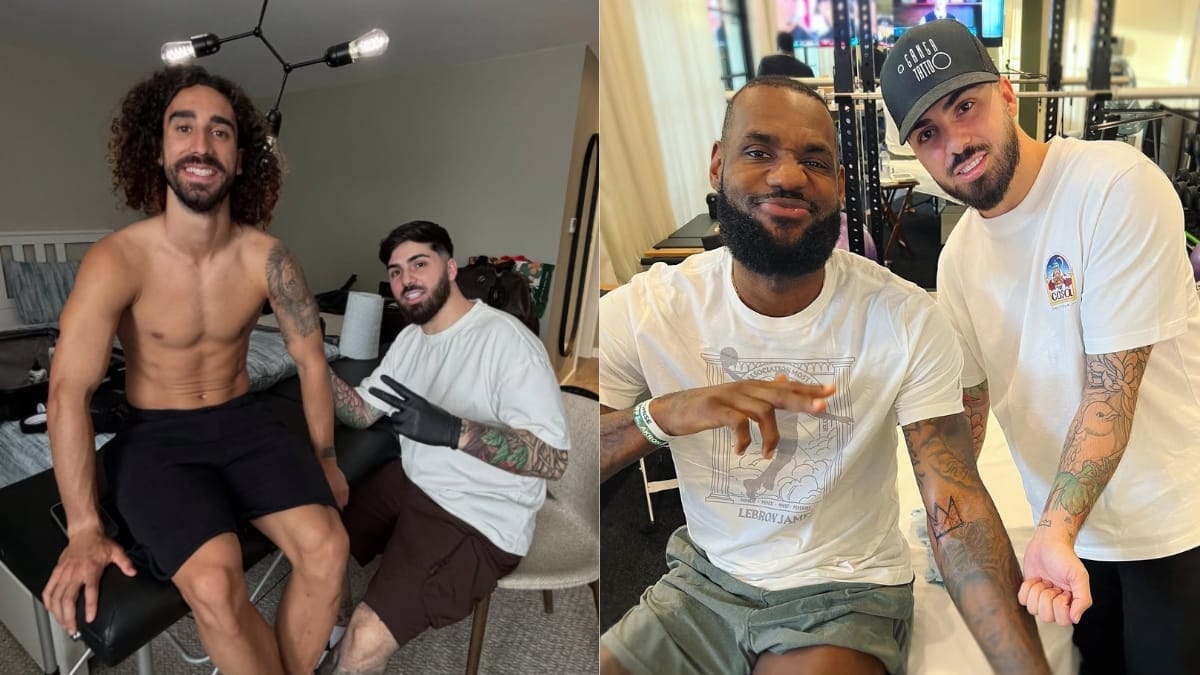 LeBron James, Vini Jr. e mais: Tatuador queridinho entre os famosos é escolhido por Cucurella para pagar promessa após título da Copa do Mundo