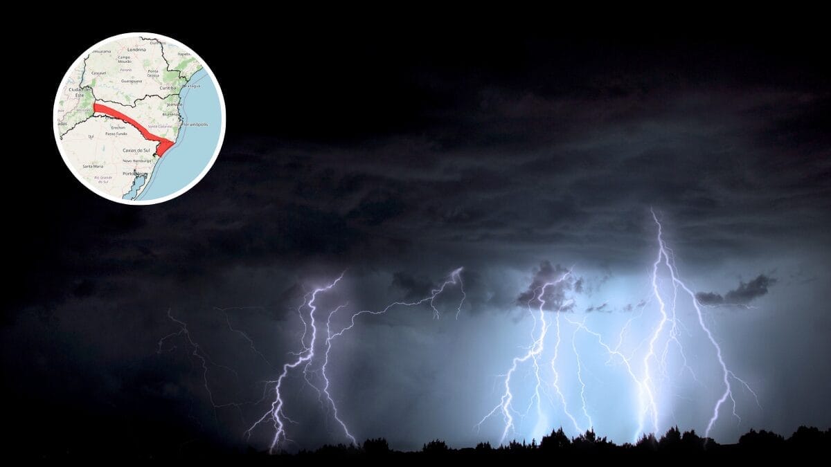 Chuva pode ser acompanhada de temporais isolados em Santa Catarina e no Rio Grande do Sul (Foto: Inmet, Reprodução; Banco de Imagens)