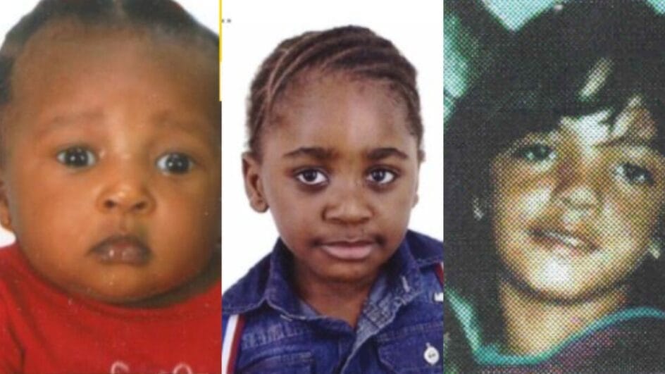 Briana, Evander e Elicéia são as três crianças que desapareceram em Santa Catarina e estão na lista amarela da Interpol (Foto: Interpol, Divulgação)