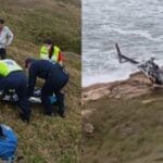 Homem despenca 15 metros em decolagem de parapente e sobrevive após resgate desafiador em SC