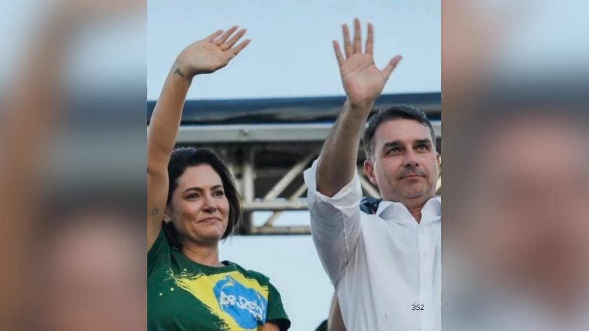 Michelle Bolsonaro faz primeiro vídeo de apoio à candidatura de Flávio durante convenção