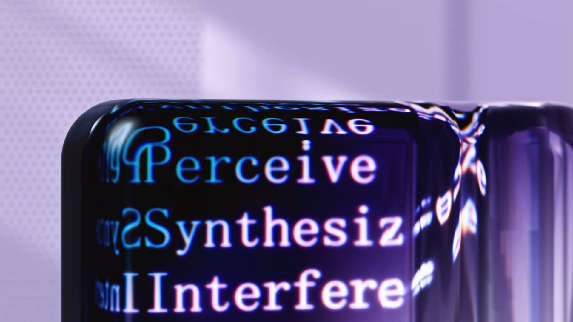Dispositivo portátil metálico futurista e fino, com a tela exibindo gráficos brilhantes de inteligência artificial.