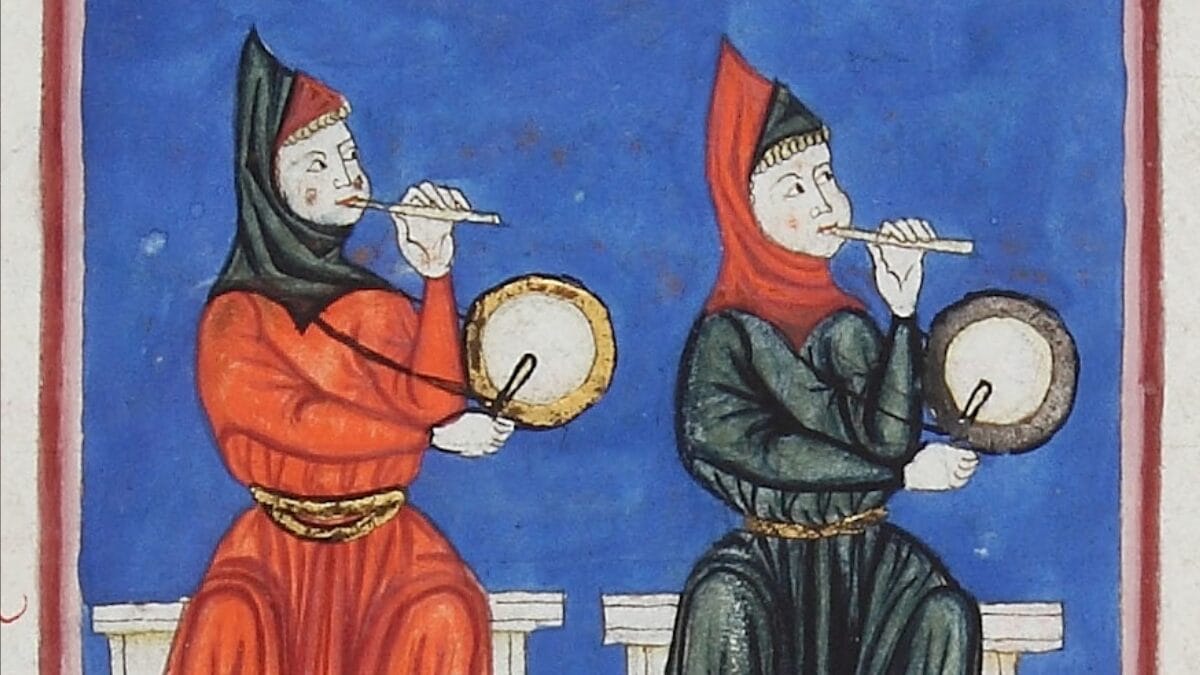 As Cantigas de Santa Maria, reunidas no século XIII, preservaram letras, notações musicais e imagens de artistas da época (Foto: Corte de Afonso X / Wikimedia Commons)