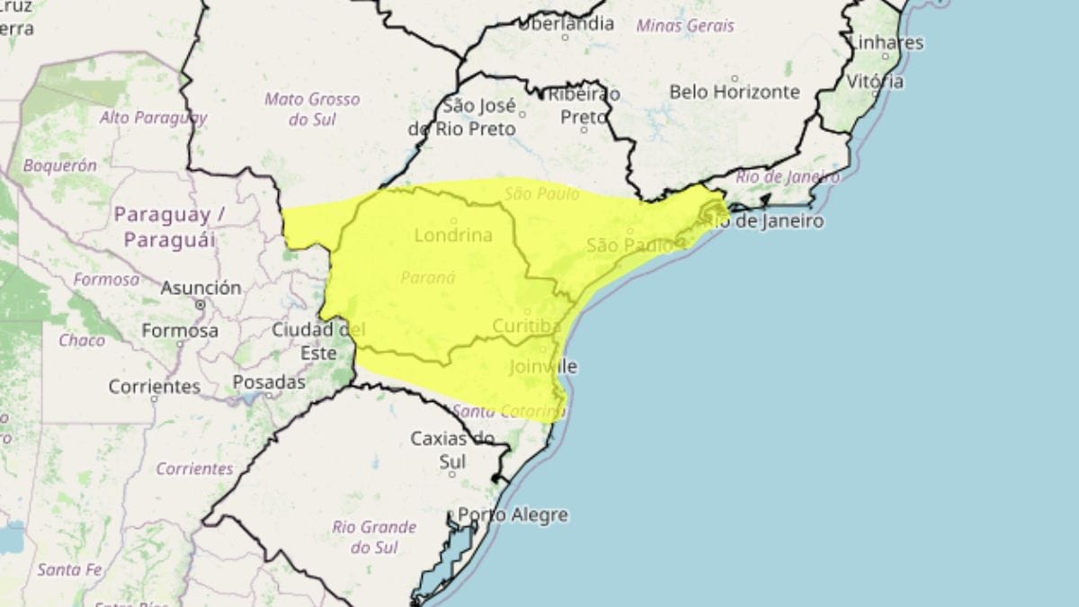Alerta do inmet de tempestade para sábado (8)
