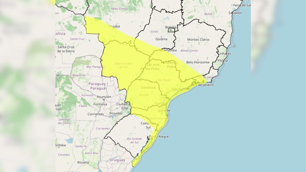 Alerta do inmet de vendaval para sábado (8)