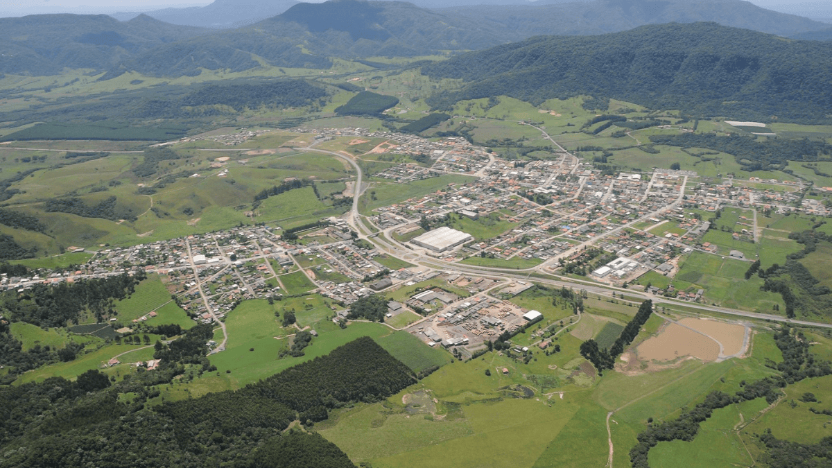 vista aérea da cidade de Bom Retiro