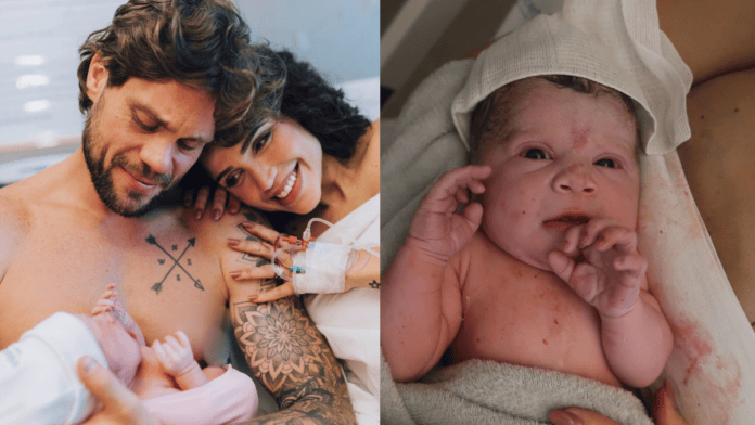 Ex-BBBs Paula e Breno anunciam o nascimento de Marina, segunda filha do casal, após superarem perdas gestacionais