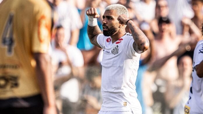 Gabigol marcou contra o Vasco na vitória santista (Foto: Raul Baretta, Santos)