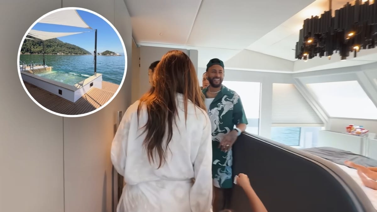 Heliponto, piscina com borda infinita e telão: como é por dentro do novo super iate de Neymar que custa mais de R$ 120 milhões