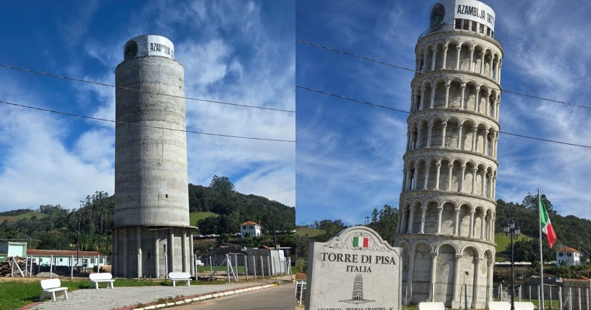 Torre de Pisa de 30 metros em SC vai contar história de famílias italianas e ampliar turismo na região