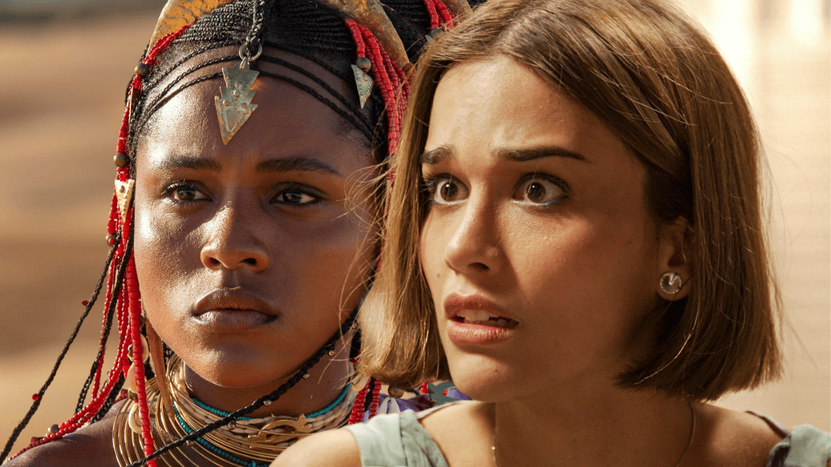 Alika (Duda Santos) e Virgínia (Theresa Fonseca) em A Nobreza do Amor, novela das seis da Globo